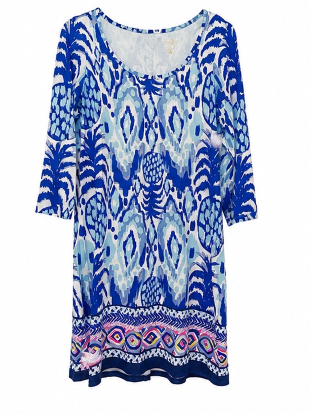 Lilly Pulitzer blue, navy, turquoise scoop neck dress